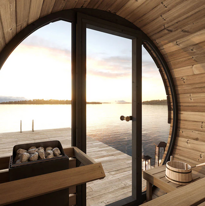 SaunaLife 2-4 Person EE6G ERGO Elegance Series Barrel Sauna
