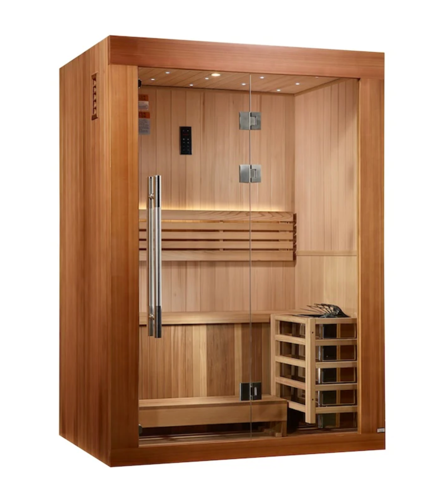 Golden Designs Sundsvall 2-Person Traditional Sauna - Canadian Red Cedar Interior and Pacific Premium Clear Cedar Exterior