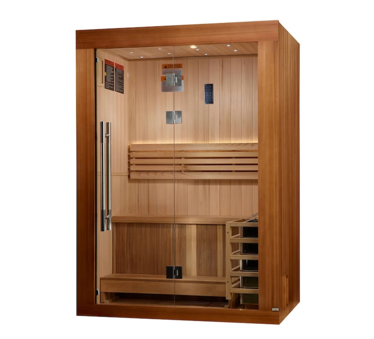 Golden Designs Sundsvall 2-Person Traditional Sauna - Canadian Red Cedar Interior and Pacific Premium Clear Cedar Exterior