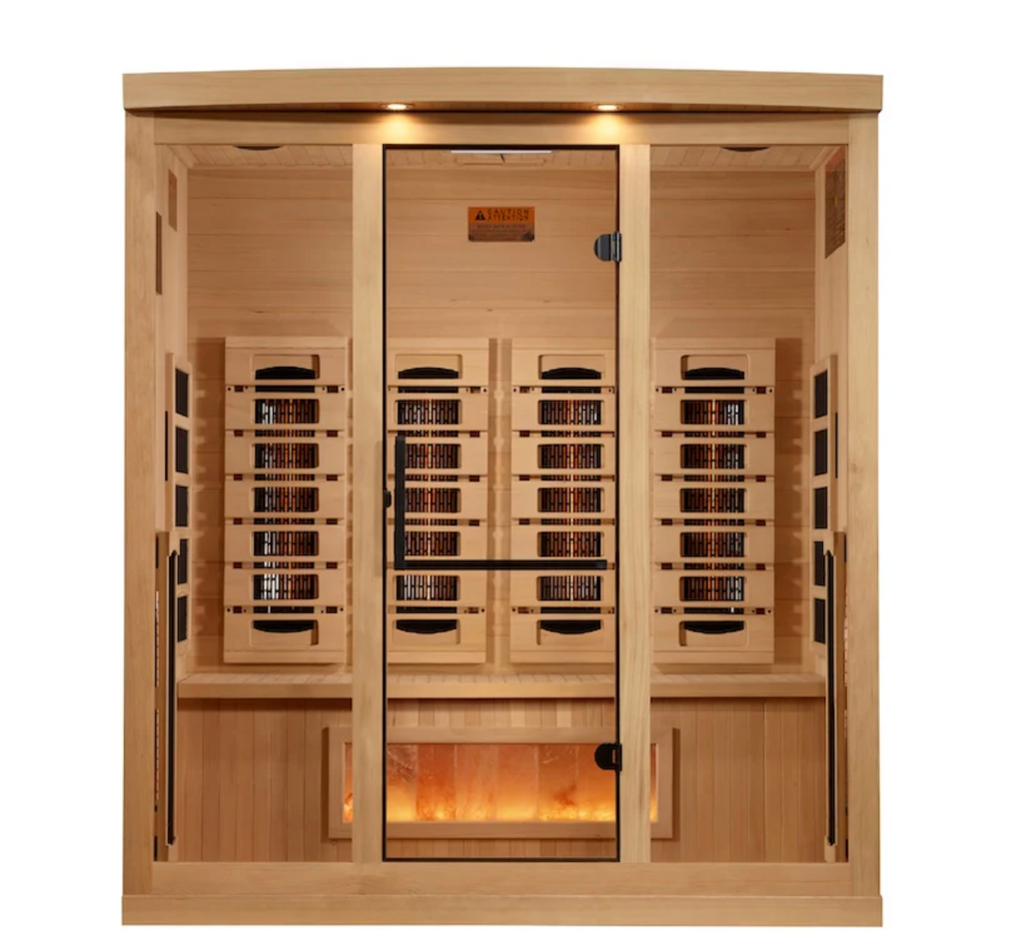 Golden Designs 4-Person Full Spectrum Near Zero EMF Infrared Saunas with Himalayan Salt Bar