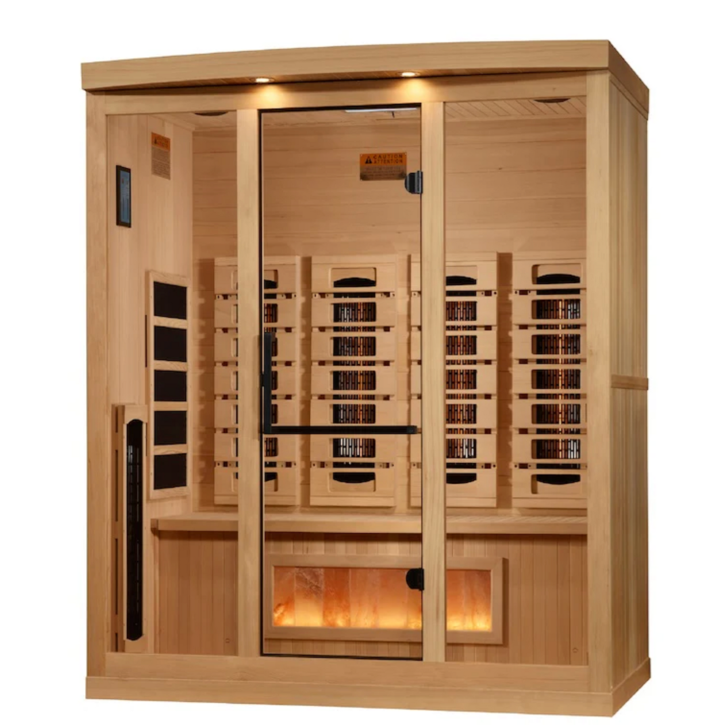 Golden Designs 4-Person Full Spectrum Near Zero EMF Infrared Saunas with Himalayan Salt Bar