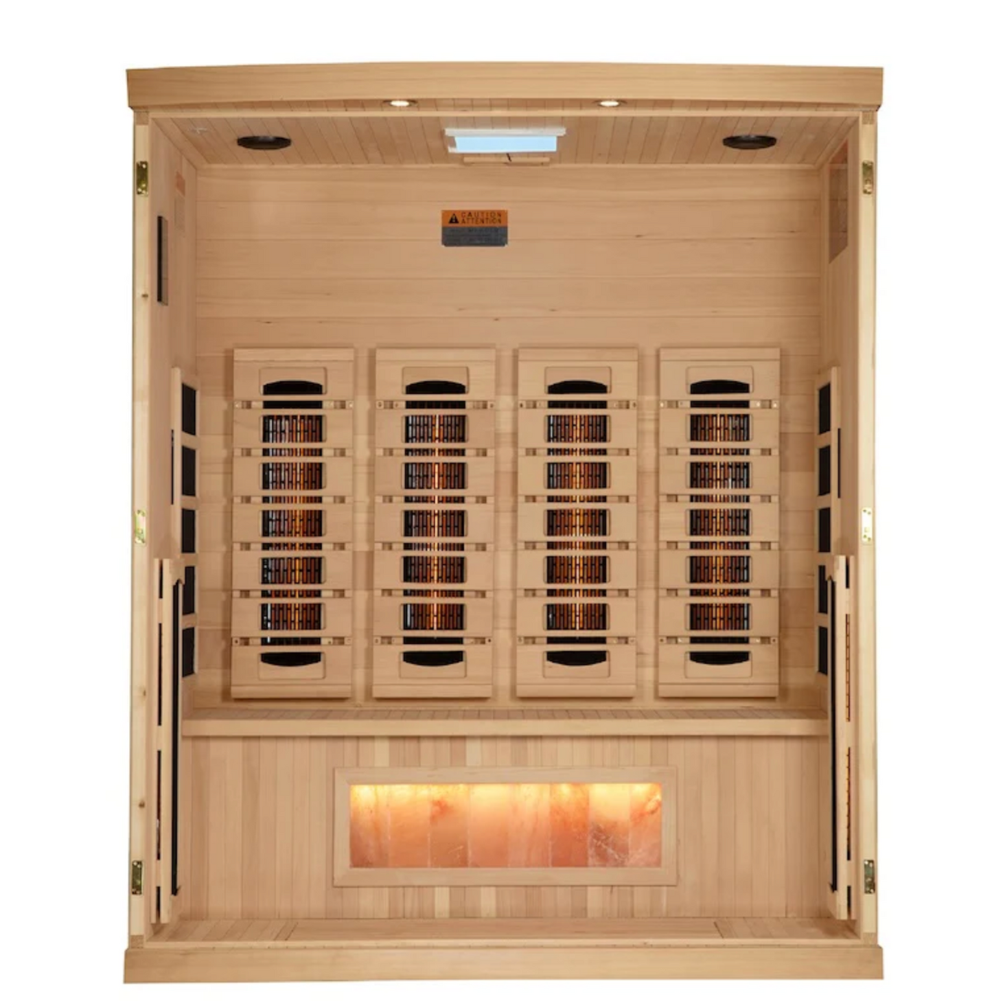 Golden Designs 4-Person Full Spectrum Near Zero EMF Infrared Saunas with Himalayan Salt Bar