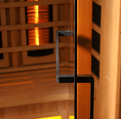 Golden Designs 4-Person Full Spectrum Near Zero EMF Infrared Saunas with Himalayan Salt Bar