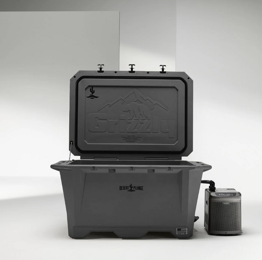 The Wide Grizzly 450 Cold Plunge Tub w/ 1/4 HP Chiller - Stealth Gray