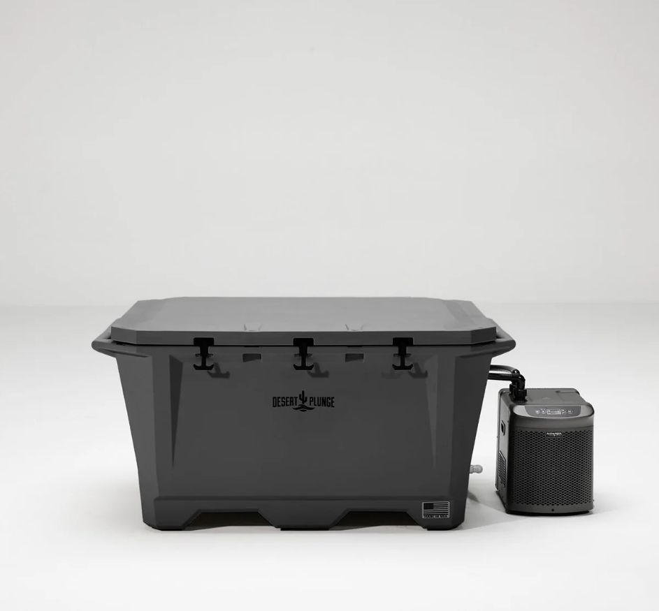 The Wide Grizzly 450 Cold Plunge Tub w/ 1/4 HP Chiller - Gray