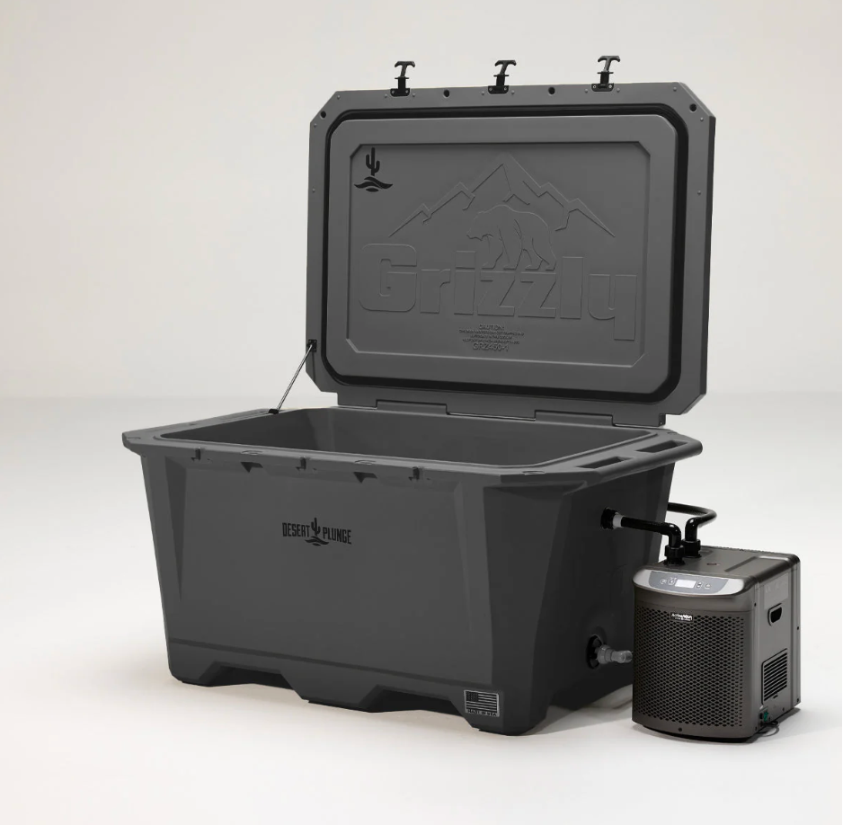 The Wide Grizzly 450 Cold Plunge Tub w/ 1/4 HP Chiller - Stealth Gray