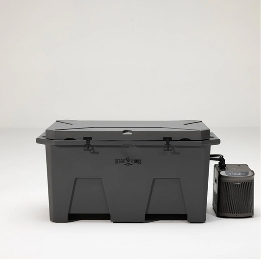 The Desert Plunge Exclusive Cold Plunge Tub w/ 1/4 HP Chiller - Stealth Gray