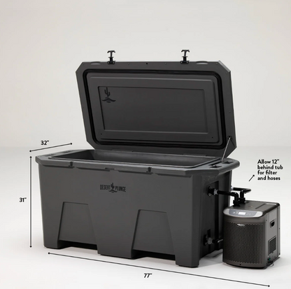 The Desert Plunge Exclusive Cold Plunge Tub w/ 1/4 HP Chiller - Stealth Gray