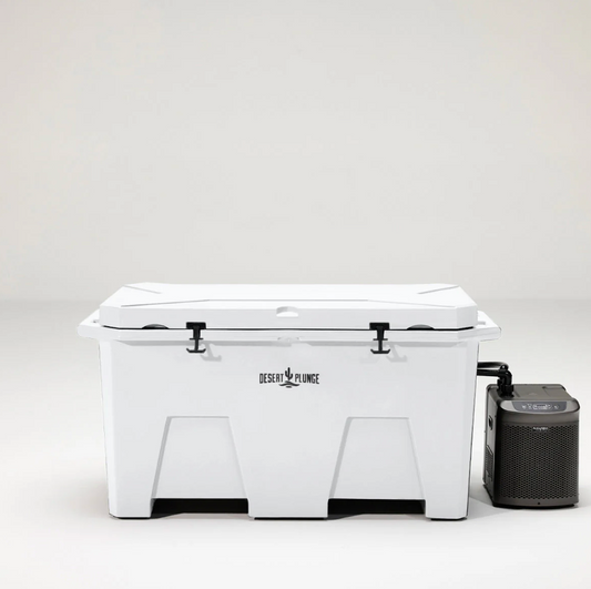 The Desert Plunge Exclusive Cold Plunge Tub w/ 1/4 HP Chiller - White