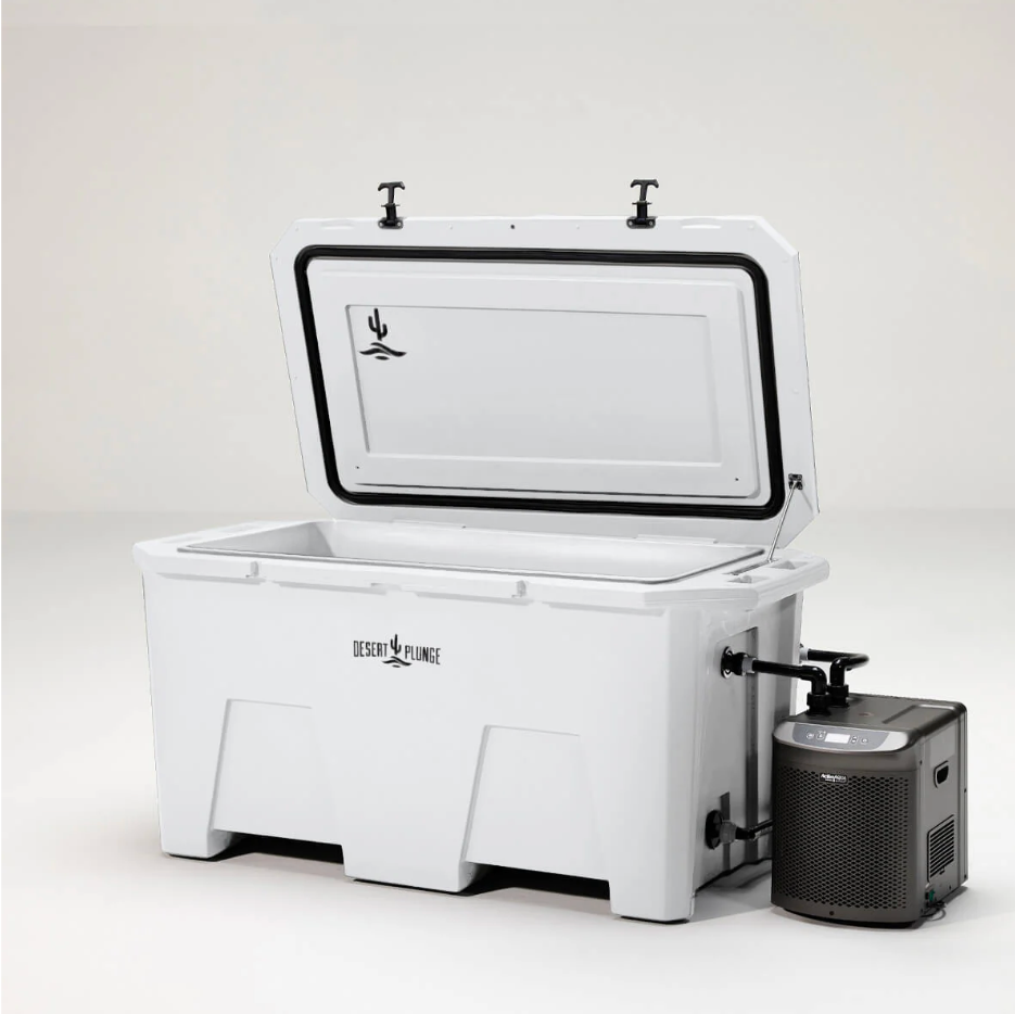 The Desert Plunge Exclusive Cold Plunge Tub w/ 1/4 HP Chiller - White