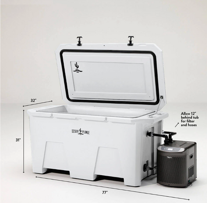 The Desert Plunge Exclusive Cold Plunge Tub w/ 1/4 HP Chiller - White