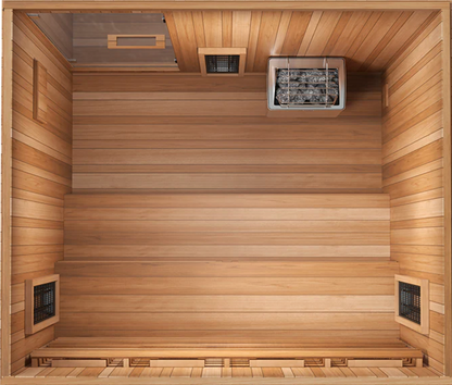 Finnmark FD-5 Trinity 4-Person Hybrid Indoor Infrared & Traditional Steam Sauna