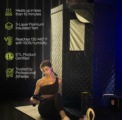 SaunaBox® SmartSteam Pro With Red-Light Therapy